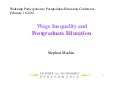 Wage Inequality and Postgraduate Education - Stephen Machin, Centre for Economic Performance, UK 