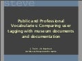 public and professional vocabularies: comparing user tagging with museum documents and documentation