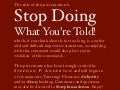 Stop Doing What Youre Told