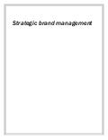Strategic brand management