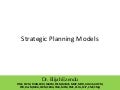 Strategic Planning Models