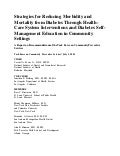 Strategies for reducing morbidity and mortality from diabetes through health