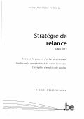 Stratégie de relance, le résumé des décisions
