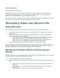 Streaming Video into Second Life