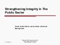 Strengthening integrity in the public sector