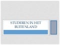 Studeren in het buitenland