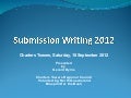 Submission writing for 2012 Charters Towers 10 September 2011