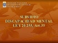 Subsidio discapacidad mental ley 20.255