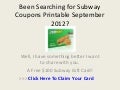Subway Coupons Printable September 2012