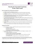 TAP Tip Sheet - Planning for Successful Transitions  Across Grade Levels
