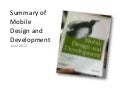 Summary of Mobile Design and Development Book
