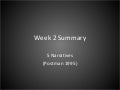 Summary of week 2