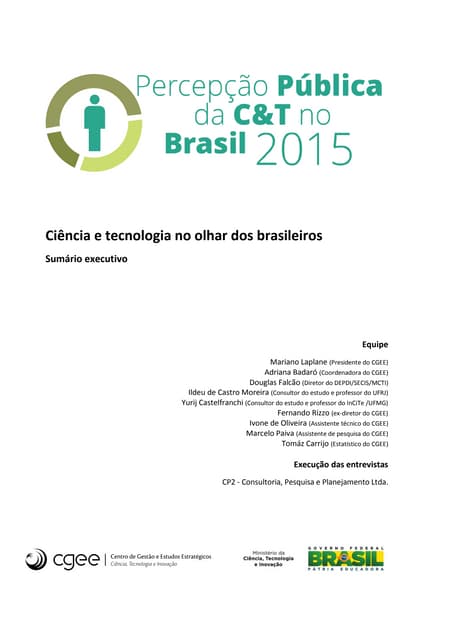 Sumário executivo - Percepção Públi...