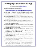 Super Simple Success Tips   Managing Effective Meetings