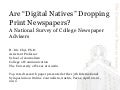 Are "Digital Natives" Dropping Print Newspapers?