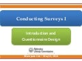 NCompass Live: Conducting Surveys I: Introduction and Questionnaire Design 