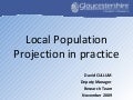 Local Population Projection in Practice - David Cullum