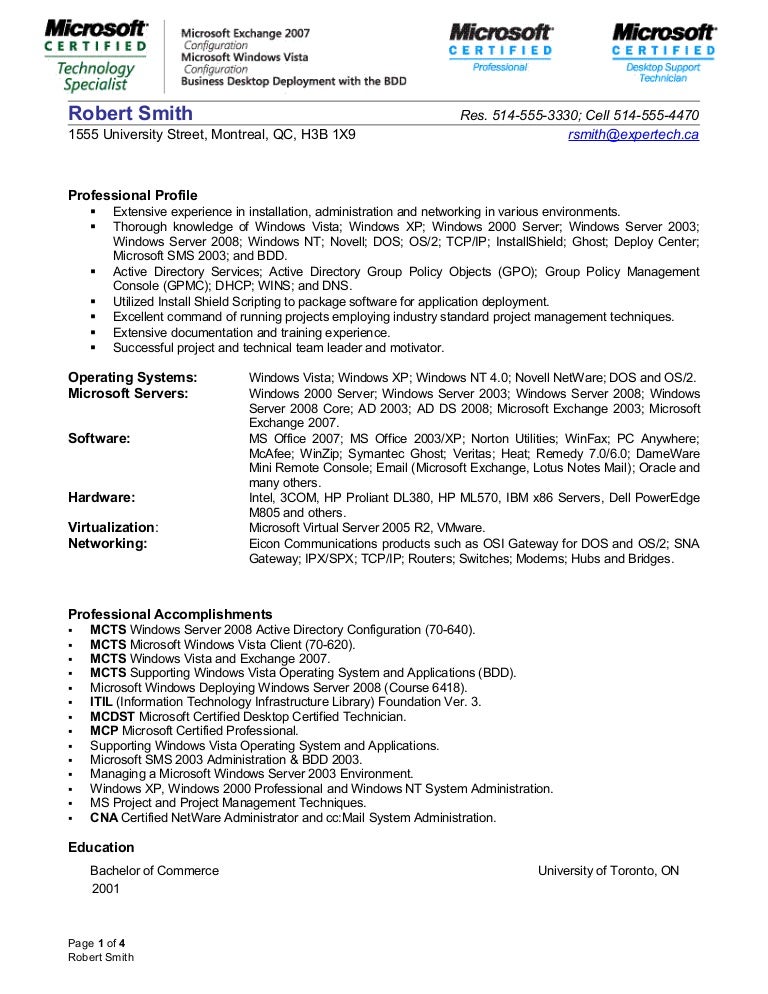 network administrator resume samples