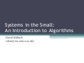 Systems in the small - Introduction to Algorithms
