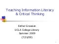 TA Info Lit Workshop 7 22 09