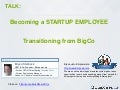 Become a Startup Employee from a Big Company