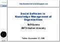 Social Software in Knowledge Management of Organizations