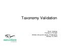 Taxonomy Validation