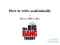 How a PhD is like The Big Bang Theory