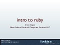 Intro to Ruby