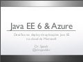 TDC2011: Java EE 6 & Azure