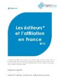 Tddigitalday 2010 - Enquête sur les éditeurs et l&rsquo;affiliation