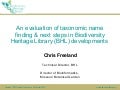 An evaluation of taxonomic name finding & next steps in Biodiversity Heritage Library (BHL) developments