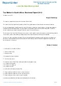 Tea Market in South Africa: Business Report 2012