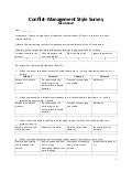Teamwork conflict management survey
