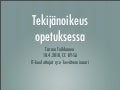 Tekijänoikeus opetuksessa