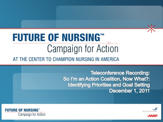Teleconference: So I'm an AC, What Do I Do Now: Setting Priorities and Developing a Plan of Action