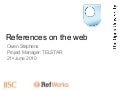 References on the web
