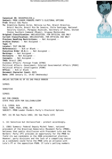 Temer e a inteligência dos EUA