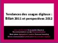 Tendances des usages digitaux 2011- 2012