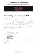 Tendances digitales les usages en 2011