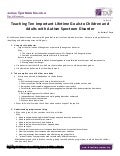 Ten Lifetime Goals for Children and Adults with Autism Spectrum Disorder