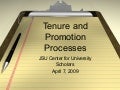 Tenure and Promotion Processes