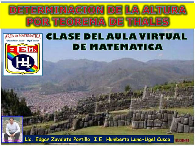 DETERMINACION DE LA ALTURA: Teorema...