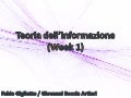 Teoria dell'informazione (week 1)