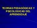 Teorias PedagóGicas Y Psicologicas Del Aprendizaje Nuevo