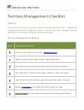 Territory Management Checklist