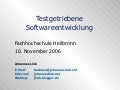 Testgetriebene Softwareentwicklung