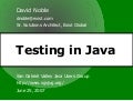 Testing In Java