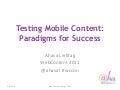 Testing Mobile Content