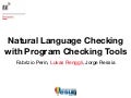 Natural Language Checking with Program Checking Tools